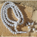 Tasbih musulman blanc eclatant avec ecritures argentées