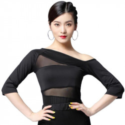 Top de danse asymétrique noir moderne