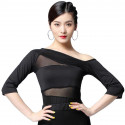 Top de danse asymétrique noir moderne
