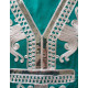 Authentique djellaba fille finition blanc argent