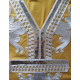Authentique djellaba fille finition blanc argent