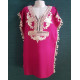 Authentique djellaba fille finition blanc argent