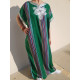 Gandoura style marocaine à rayures multicolores