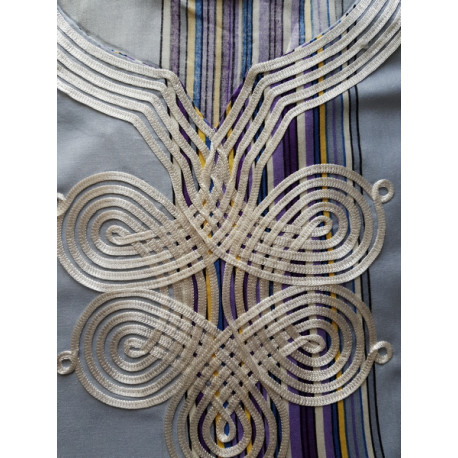 Gandoura style marocaine à rayures multicolores