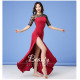 Robe de danse orientale fusion rouge et noir à pois