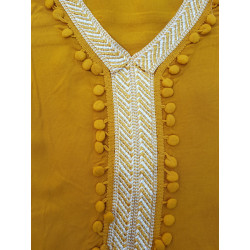 Robe de maison lègère manches longues pompons