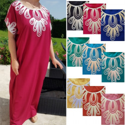 Robe de maison orientale arabesque cordon blanc