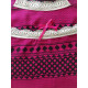 Djellaba femme imprimé noir et fine dentelle