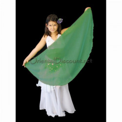 Voile demi lune enfant de danse orientale vert foncé