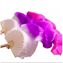 Fan veil par paire blanc violet rose