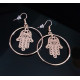Boucles d'oreilles fantaisie Main de fatma arabesque or