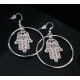 Boucles d'oreilles Main de Fatma couleur argent