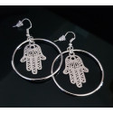Boucles d'oreilles Main de Fatma couleur argent