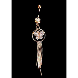 Piercing de nombril papillon strass or