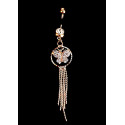 Piercing de nombril papillon strass or