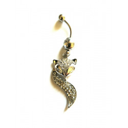 Piercing de nombril fantaisie tête de loup