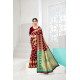 Sari femme indienne bordeau et vert d'eau