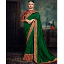Sari indien vert et bordeau