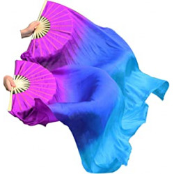 Eventail de danse orientale rouge jaune blanc