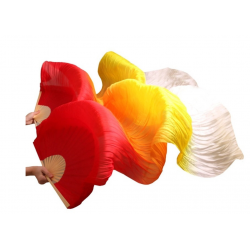 Eventail de danse orientale rouge jaune blanc