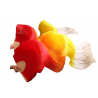 Eventail de danse orientale rouge jaune blanc