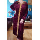 Djellaba femme chaude toucher velours pompons