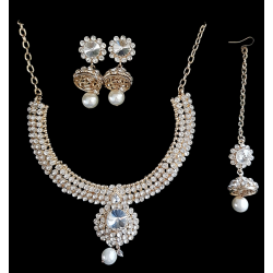 Parure Bijoux indiens perles et strass