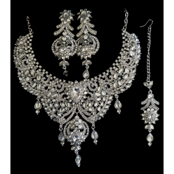 Argent bijou perle sequin Indien Mariage Danse Costume ruban strass