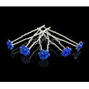Lot de 5 épingles a cheveux fleur bleu royal