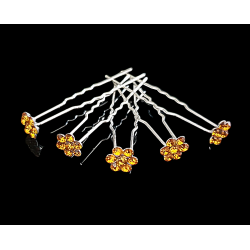 Lot de 5 épingles a cheveux fleur ocre