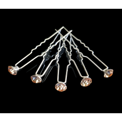 Lot de 5 pics à cheveux strass rose