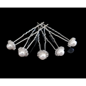 Lot de 5 épingles à cheveux perle et diamants
