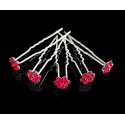 Lot de 5 épingles à cheveux mariage fleur rouge