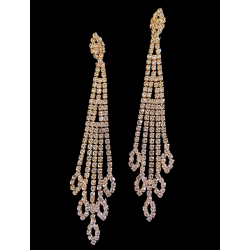 Boucles d'oreilles strass extra longues