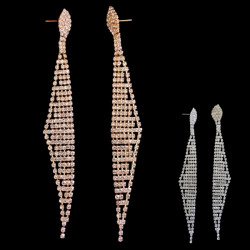 Boucles d'oreilles strass grande longueur