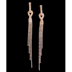 Longues boucles d'oreilles strass doré 