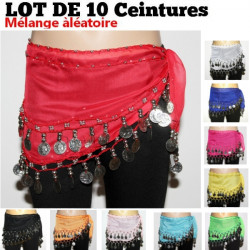 Lot 10 ceintures de danse orientale enfant