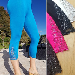 Legging court femme strass