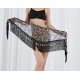 Ceinture de danse orientale triangle à franges et sequins dorés