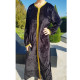 Djellaba femme en velours et liseret assorti