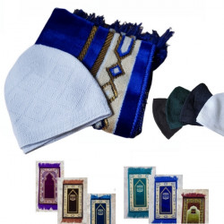 Pack cadeau tapis de prière velours + chéchia garçon
