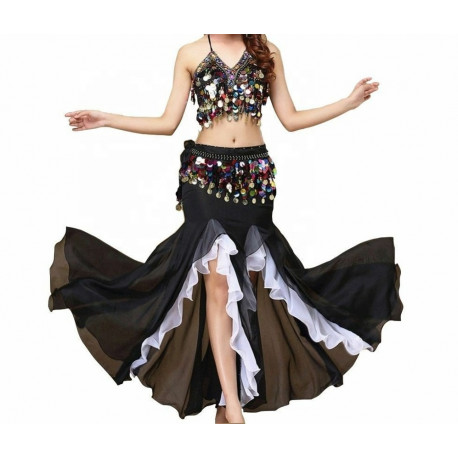 Tenue de danse orientale compléte noire 3 pièces