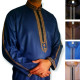 Qamis Qatar style moderne col droit zippé