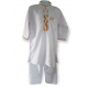 Qamis pakistanais bébé blanc et couleur Daffah