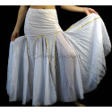 Jupe sirène de danse orientale voilée blanc doré