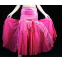Jupe sirène de danse orientale voilée fushia doré