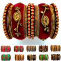 Bracelets indiens colorés velours Chudha