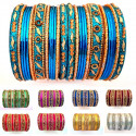 Lot de 26 bracelets bangles indiens multicolores mariage