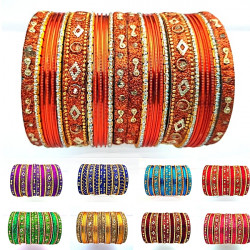 Ensemble de 26 Bracelets indiens bangles motif losange