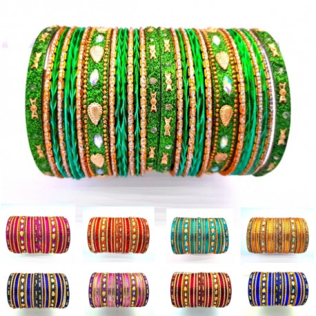 Bracelets d'Inde Bangles paillettes et strass